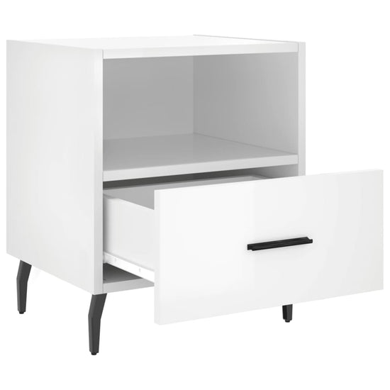 Nachtkastjes 2 st 40x35x47,5 cm bewerkt hout hoogglans wit MeubelReus