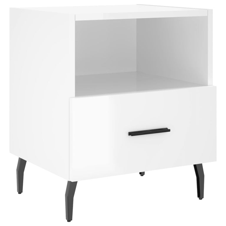 Nachtkastjes 2 st 40x35x47,5 cm bewerkt hout hoogglans wit MeubelReus