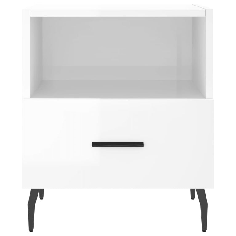 Nachtkastjes 2 st 40x35x47,5 cm bewerkt hout hoogglans wit MeubelReus