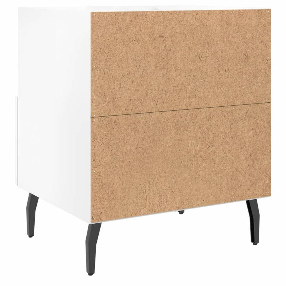 Nachtkastjes 2 st 40x35x47,5 cm bewerkt hout hoogglans wit MeubelReus