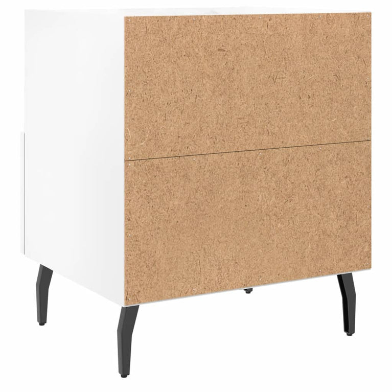 Nachtkastjes 2 st 40x35x47,5 cm bewerkt hout hoogglans wit MeubelReus