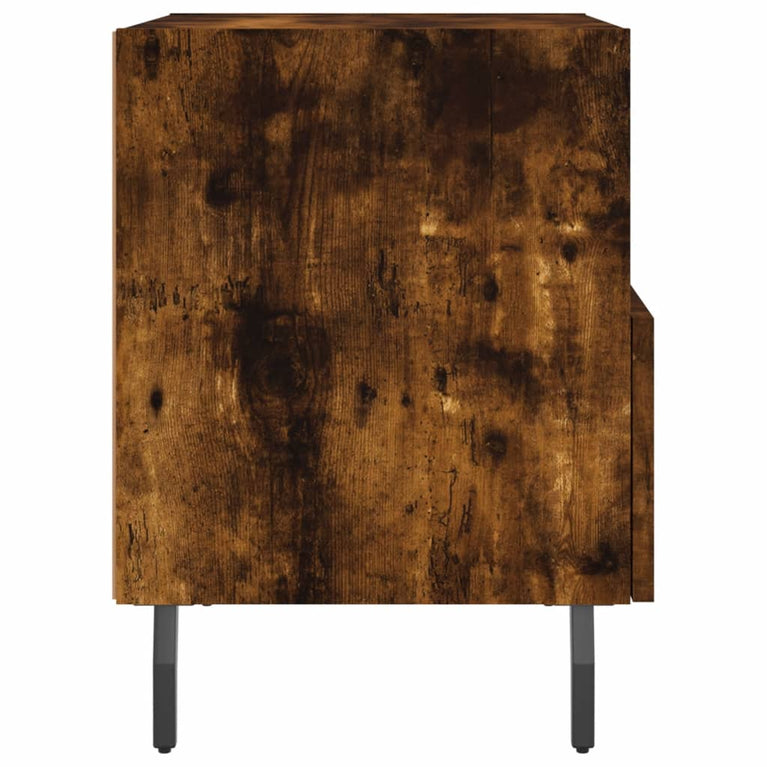 Nachtkastje 40x35x47,5 cm bewerkt hout gerookt eikenkleurig MeubelReus
