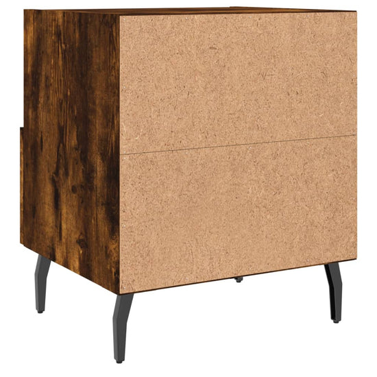 Nachtkastje 40x35x47,5 cm bewerkt hout gerookt eikenkleurig MeubelReus