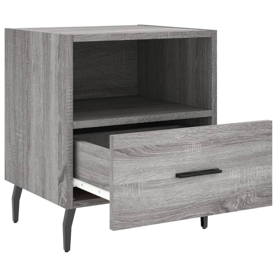 Nachtkastje 40x35x47,5 cm bewerkt hout grijs sonoma eikenkleur MeubelReus