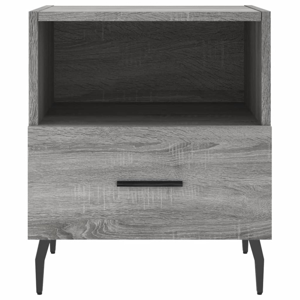 Nachtkastje 40x35x47,5 cm bewerkt hout grijs sonoma eikenkleur MeubelReus