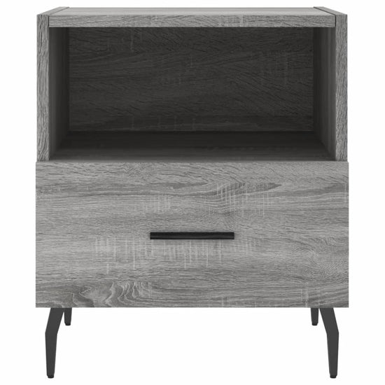 Nachtkastje 40x35x47,5 cm bewerkt hout grijs sonoma eikenkleur MeubelReus