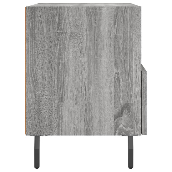 Nachtkastje 40x35x47,5 cm bewerkt hout grijs sonoma eikenkleur MeubelReus