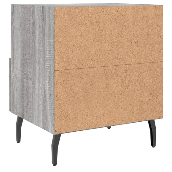 Nachtkastje 40x35x47,5 cm bewerkt hout grijs sonoma eikenkleur MeubelReus