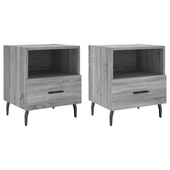 Nachtkastjes 2 st 40x35x47,5 cm bewerkt hout grijs sonoma eiken MeubelReus