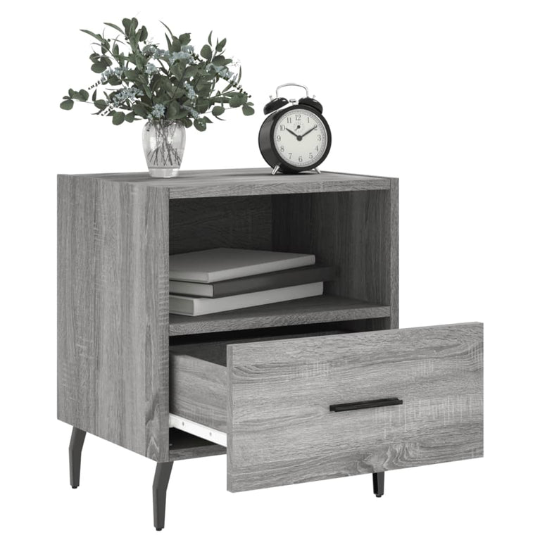 Nachtkastjes 2 st 40x35x47,5 cm bewerkt hout grijs sonoma eiken MeubelReus