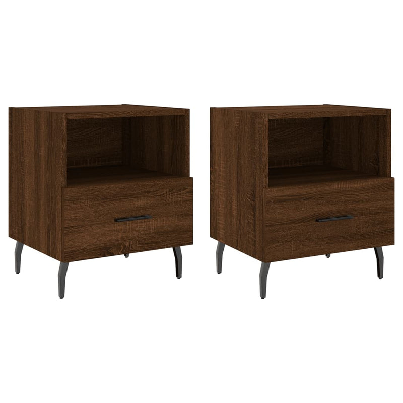 Nachtkastjes 2 st 40x35x47,5 cm bewerkt hout bruin eikenkleur MeubelReus
