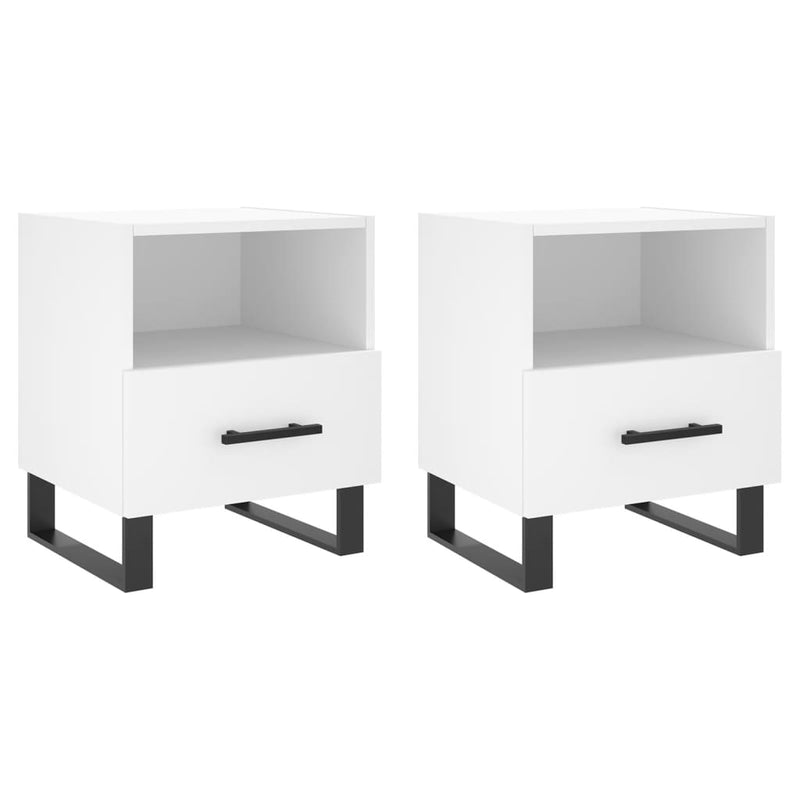 Nachtkastjes 2 st 40x35x47,5 cm bewerkt hout wit MeubelReus