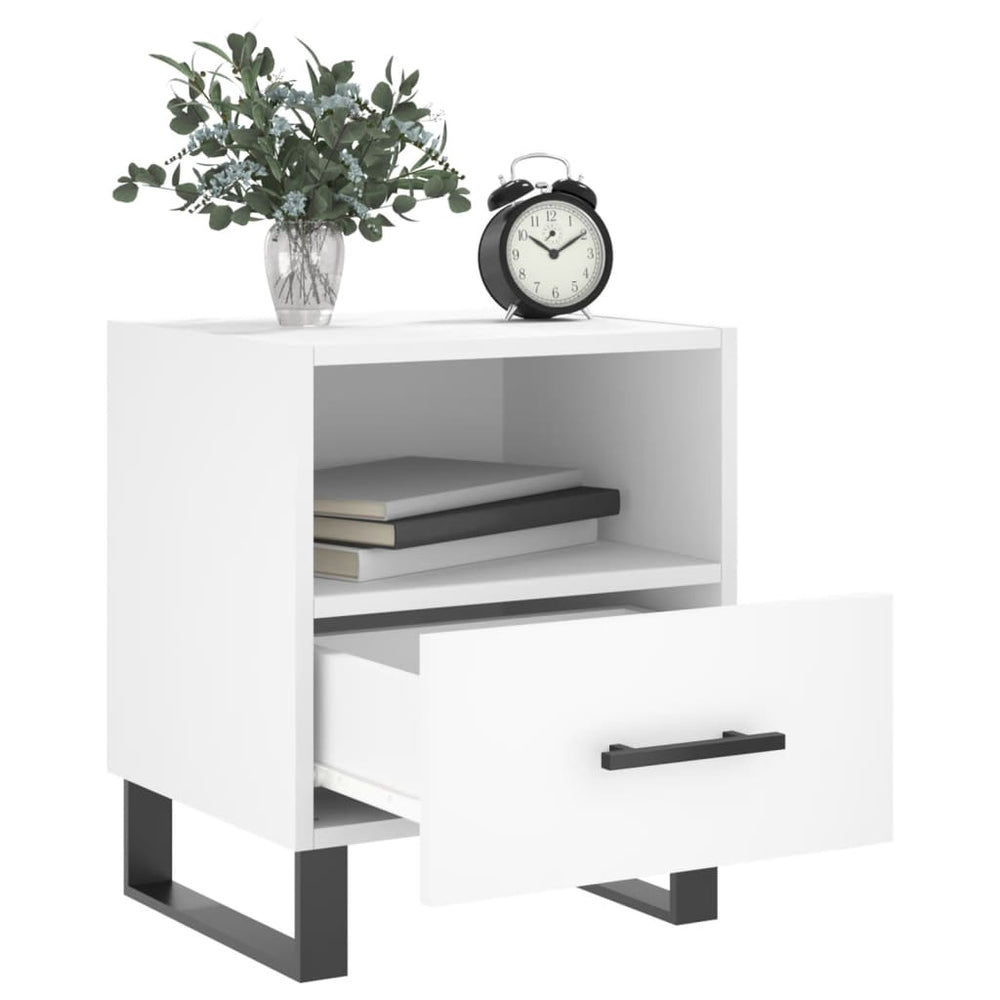 Nachtkastjes 2 st 40x35x47,5 cm bewerkt hout wit MeubelReus