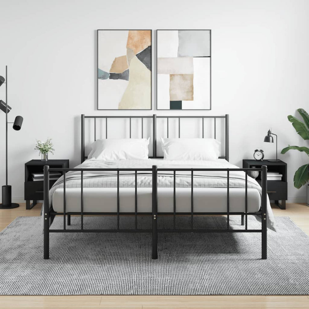 Nachtkastjes 2 st 40x35x47,5 cm bewerkt hout zwart MeubelReus