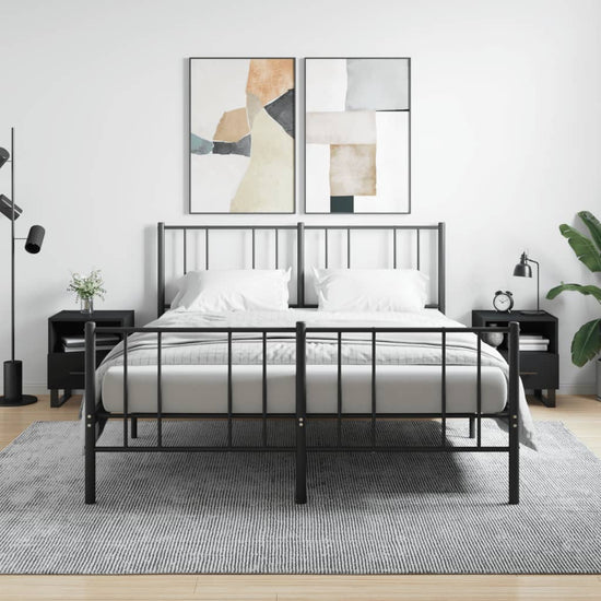 Nachtkastjes 2 st 40x35x47,5 cm bewerkt hout zwart MeubelReus