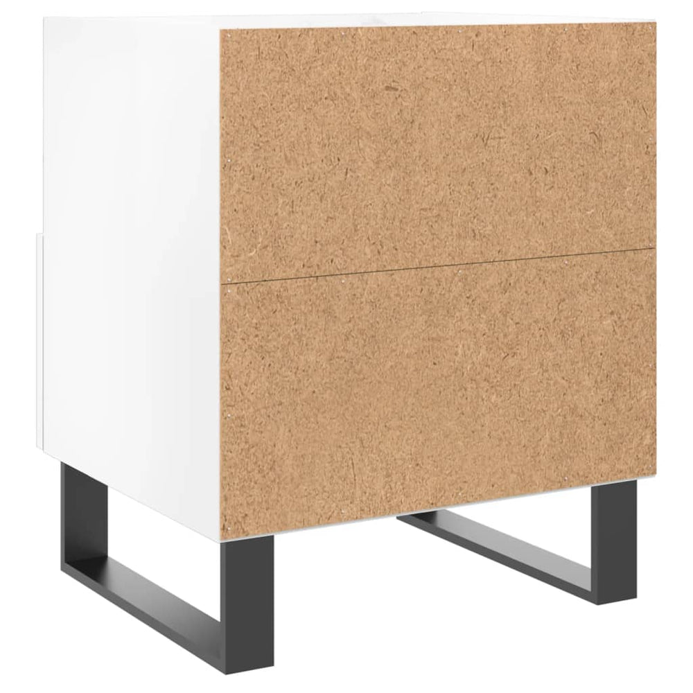 Nachtkastje 40x35x47,5 cm bewerkt hout hoogglans wit MeubelReus