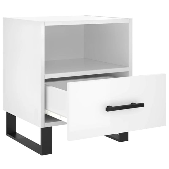 Nachtkastjes 2 st 40x35x47,5 cm bewerkt hout hoogglans wit MeubelReus