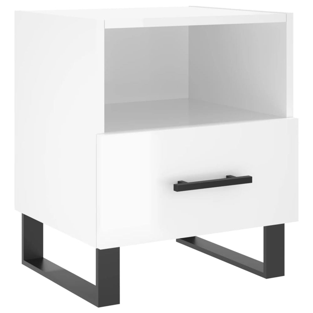 Nachtkastjes 2 st 40x35x47,5 cm bewerkt hout hoogglans wit MeubelReus