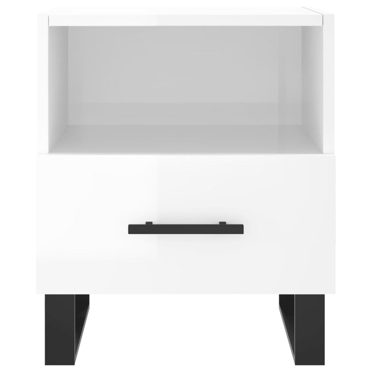 Nachtkastjes 2 st 40x35x47,5 cm bewerkt hout hoogglans wit MeubelReus