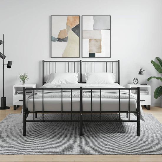 Nachtkastjes 2 st 40x35x47,5 cm bewerkt hout hoogglans wit MeubelReus