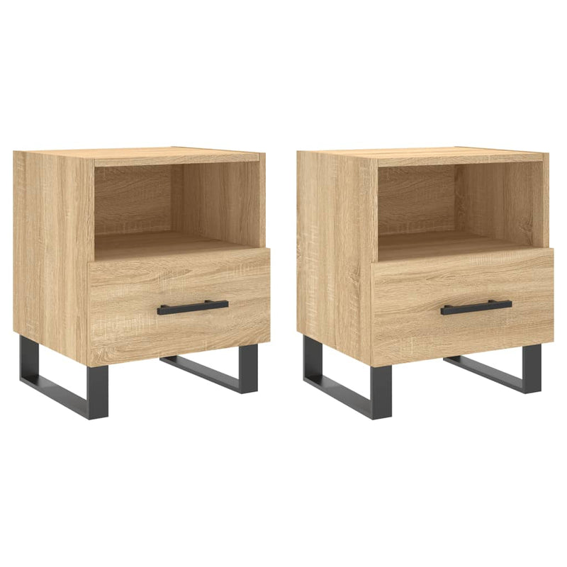Nachtkastjes 2 st 40x35x47,5 cm bewerkt hout sonoma eikenkleur MeubelReus
