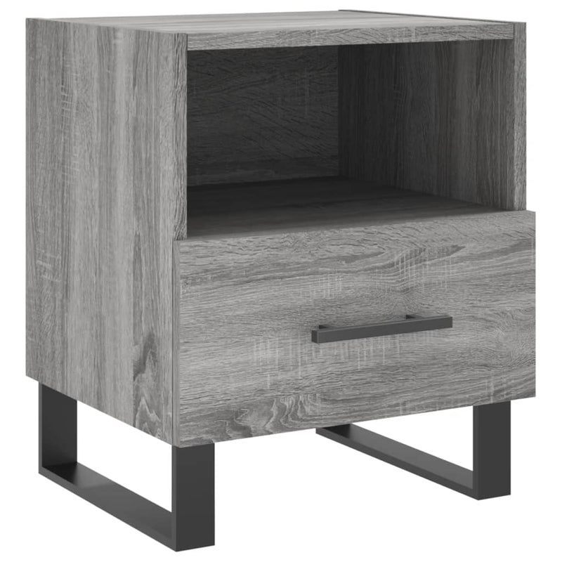Nachtkastje 40x35x47,5 cm bewerkt hout grijs sonoma eikenkleur MeubelReus