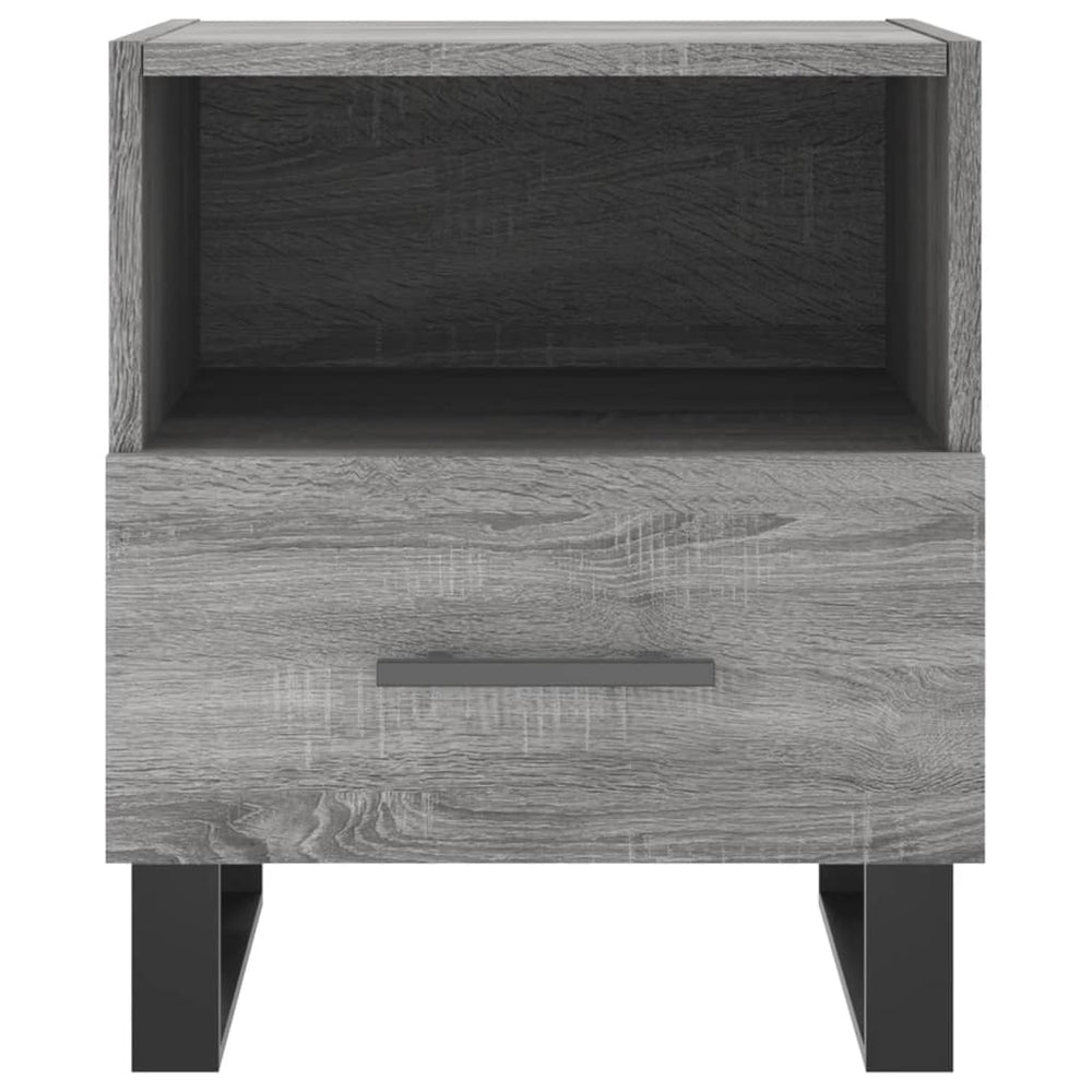 Nachtkastje 40x35x47,5 cm bewerkt hout grijs sonoma eikenkleur MeubelReus