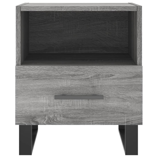 Nachtkastje 40x35x47,5 cm bewerkt hout grijs sonoma eikenkleur MeubelReus