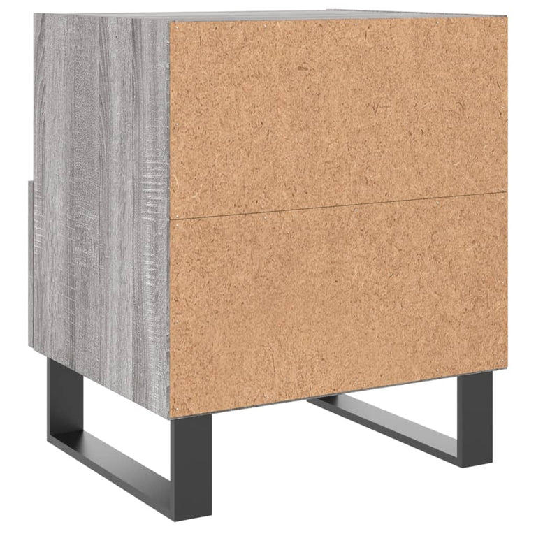 Nachtkastje 40x35x47,5 cm bewerkt hout grijs sonoma eikenkleur MeubelReus