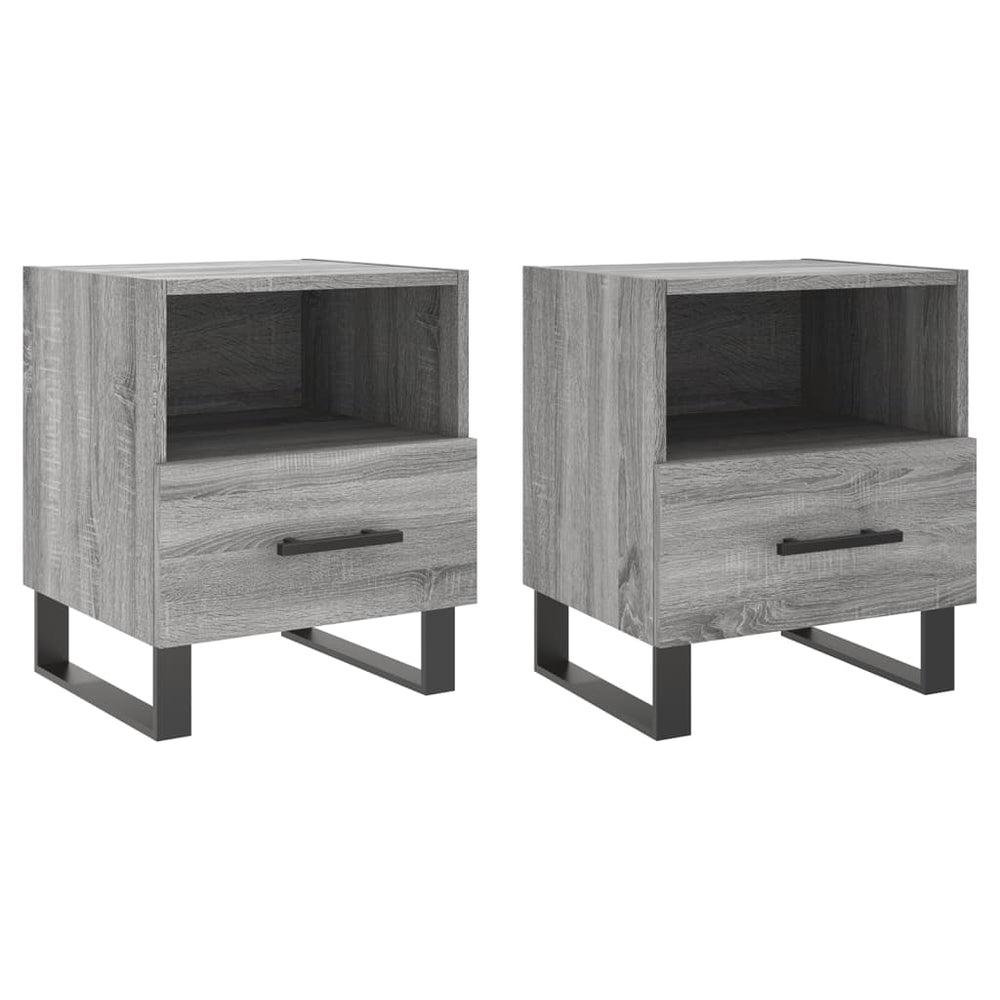 Nachtkastjes 2 st 40x35x47,5 cm bewerkt hout grijs sonoma eiken MeubelReus