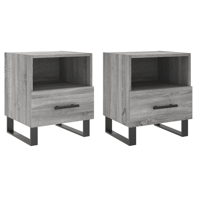 Nachtkastjes 2 st 40x35x47,5 cm bewerkt hout grijs sonoma eiken MeubelReus