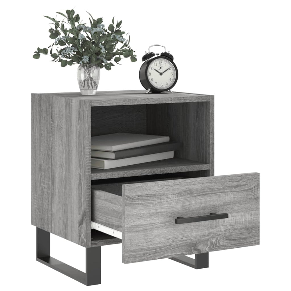 Nachtkastjes 2 st 40x35x47,5 cm bewerkt hout grijs sonoma eiken MeubelReus