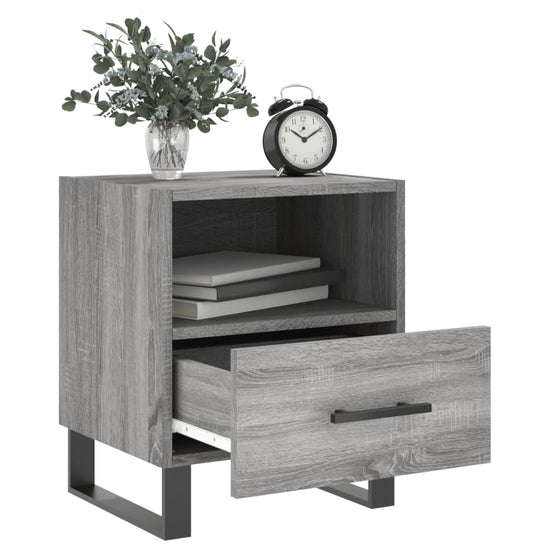 Nachtkastjes 2 st 40x35x47,5 cm bewerkt hout grijs sonoma eiken MeubelReus