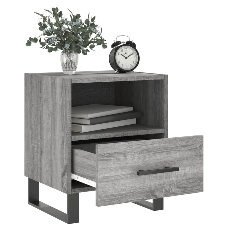 Nachtkastjes 2 st 40x35x47,5 cm bewerkt hout grijs sonoma eiken MeubelReus