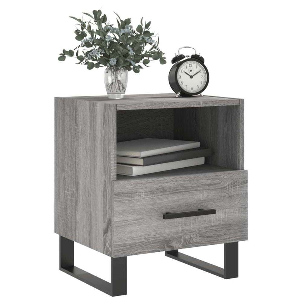 Nachtkastjes 2 st 40x35x47,5 cm bewerkt hout grijs sonoma eiken MeubelReus