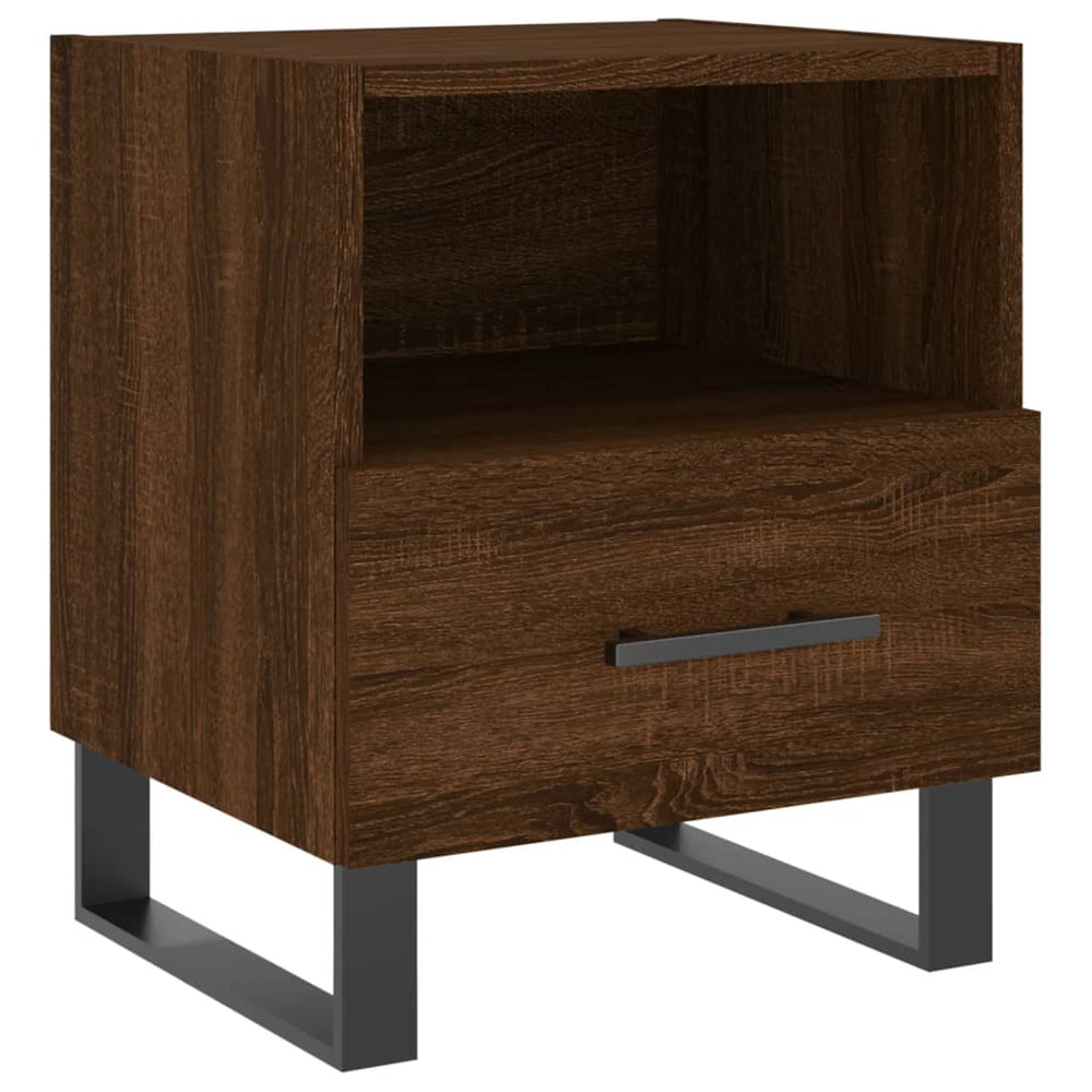Nachtkastje 40x35x47,5 cm bewerkt hout bruin eikenkleur MeubelReus