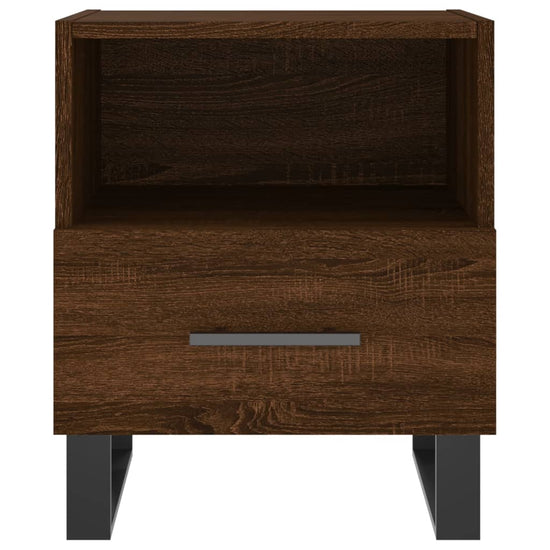 Nachtkastje 40x35x47,5 cm bewerkt hout bruin eikenkleur MeubelReus