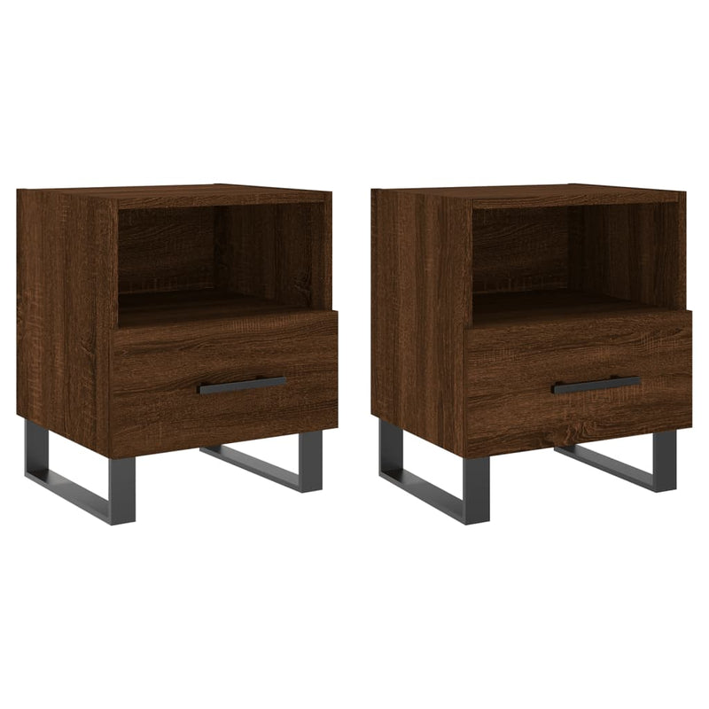 Nachtkastjes 2 st 40x35x47,5 cm bewerkt hout bruin eikenkleur MeubelReus