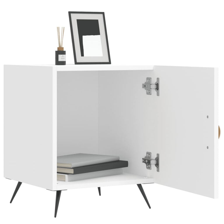 Nachtkastjes 2 st 40x40x50 cm bewerkt hout wit MeubelReus