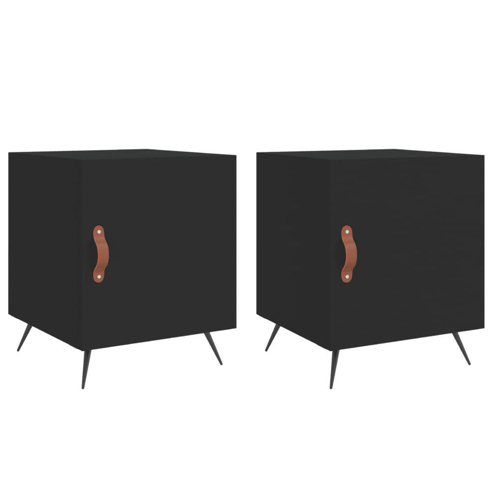 Nachtkastjes 2 st 40x40x50 cm bewerkt hout zwart MeubelReus