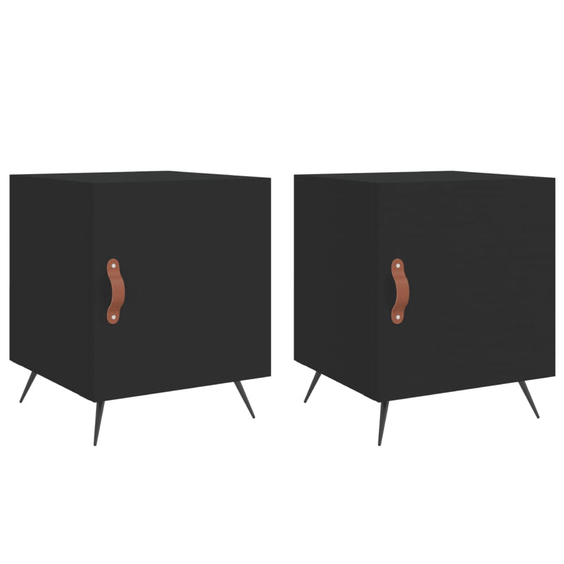 Nachtkastjes 2 st 40x40x50 cm bewerkt hout zwart MeubelReus