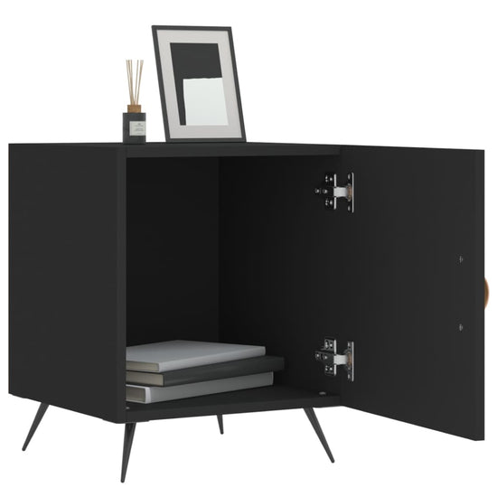 Nachtkastjes 2 st 40x40x50 cm bewerkt hout zwart MeubelReus