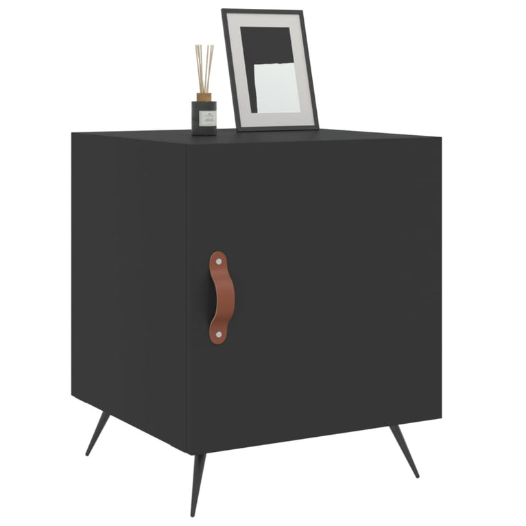 Nachtkastjes 2 st 40x40x50 cm bewerkt hout zwart MeubelReus