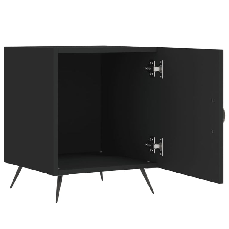 Nachtkastjes 2 st 40x40x50 cm bewerkt hout zwart MeubelReus