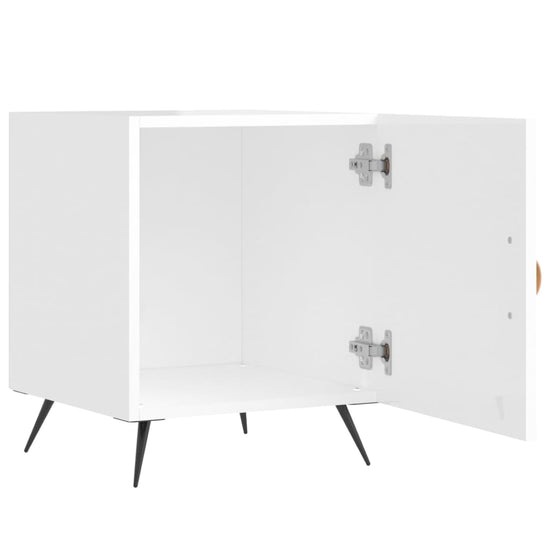 Nachtkastjes 2 st 40x40x50 cm bewerkt hout hoogglans wit MeubelReus