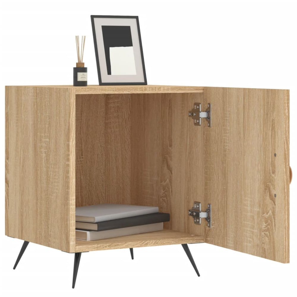 Nachtkastje 40x40x50 cm bewerkt hout sonoma eikenkleurig MeubelReus