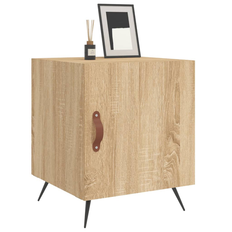 Nachtkastje 40x40x50 cm bewerkt hout sonoma eikenkleurig MeubelReus