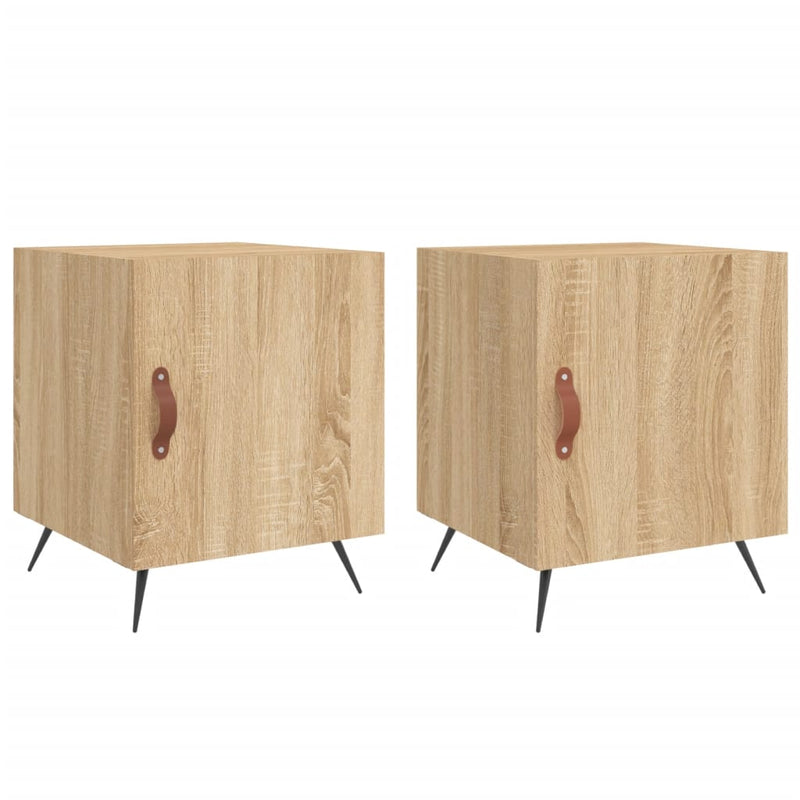 Nachtkastjes 2 st 40x40x50 cm bewerkt hout sonoma eikenkleurig MeubelReus