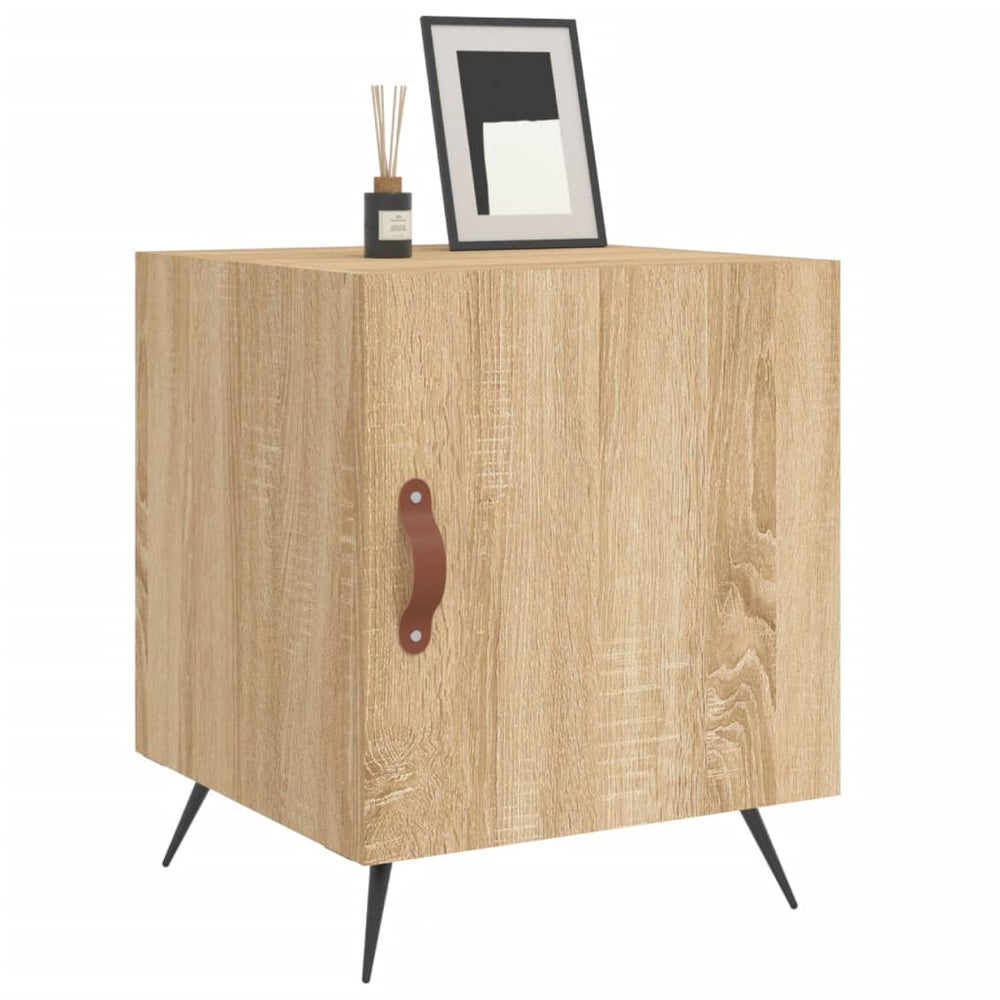 Nachtkastjes 2 st 40x40x50 cm bewerkt hout sonoma eikenkleurig MeubelReus
