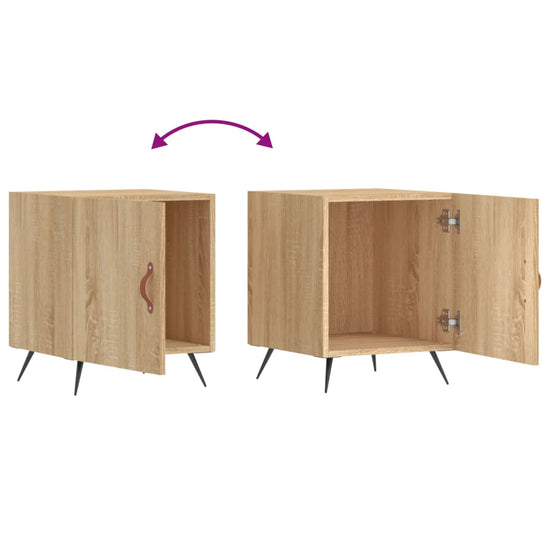 Nachtkastjes 2 st 40x40x50 cm bewerkt hout sonoma eikenkleurig MeubelReus